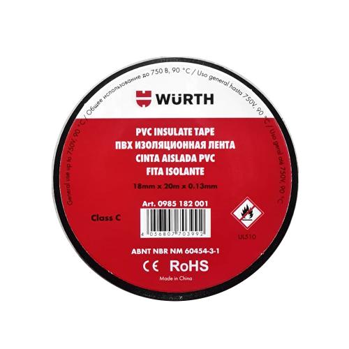 Fita Isolante Wurth Energy 18mm x 20mm Preto