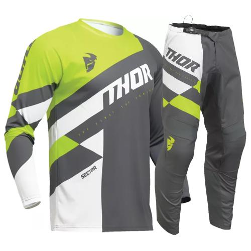 Kit Calça + Camisa Thor Sector Checker Gray/Acid