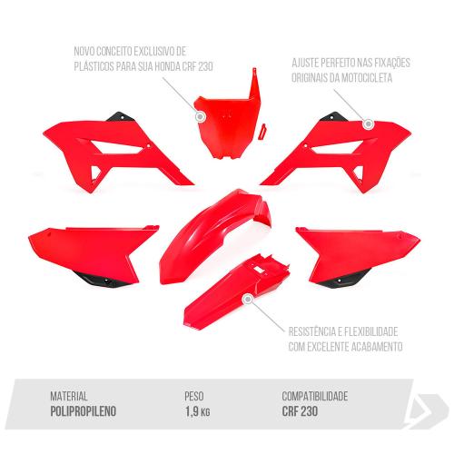 Kit Plástico Biker CRF230F R1de Vermelho