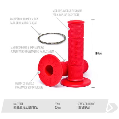 Manopla Biker Diamond Grip Laranja Neon