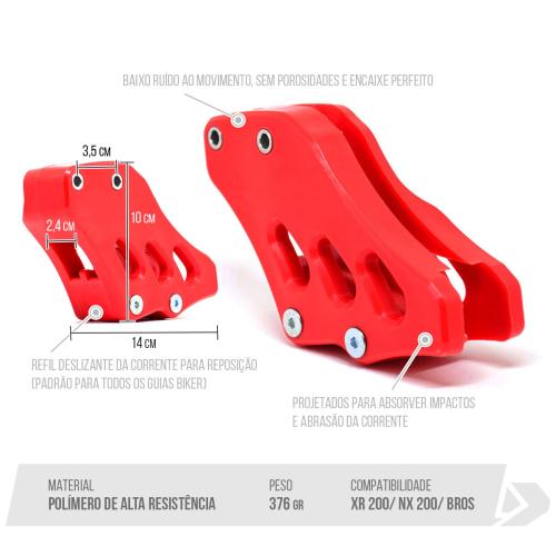 Guia de Corrente Completo Biker XR200/NX200 Preto
